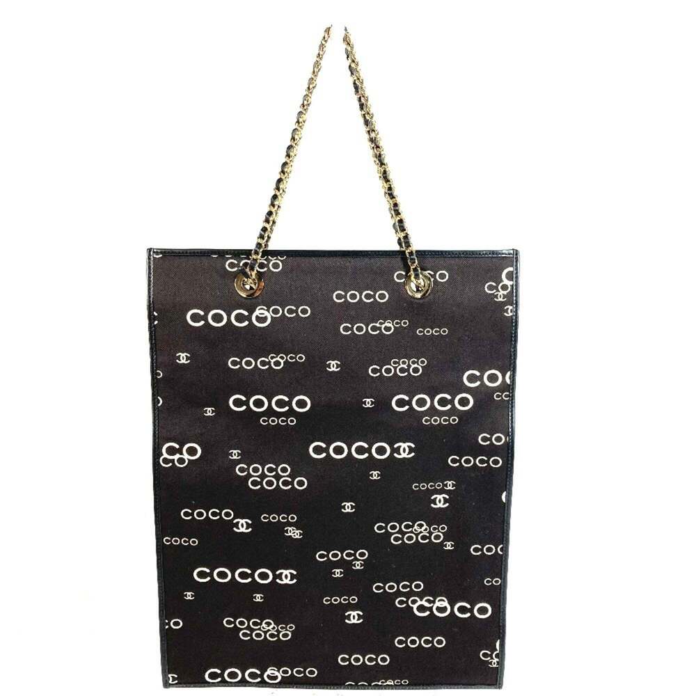 CHANEL Vintage Black Leather Logo Shoulder Bag - Picture 1 of 12